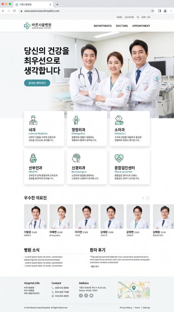 병원 홈페이지 예시